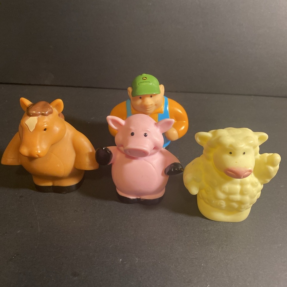 Tomy John Deere Replacement Farm Animals  Lot of 4 Farmer Horse Sheep Pig A6